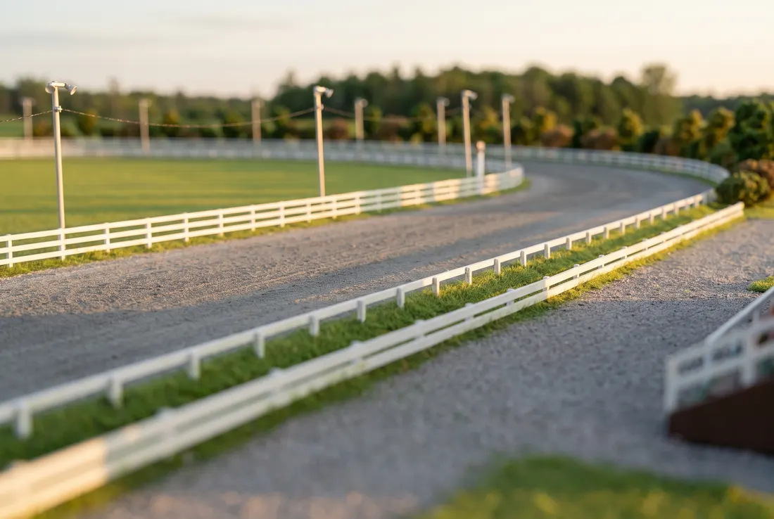 Miniature model of the Kawartha Downs home stretch