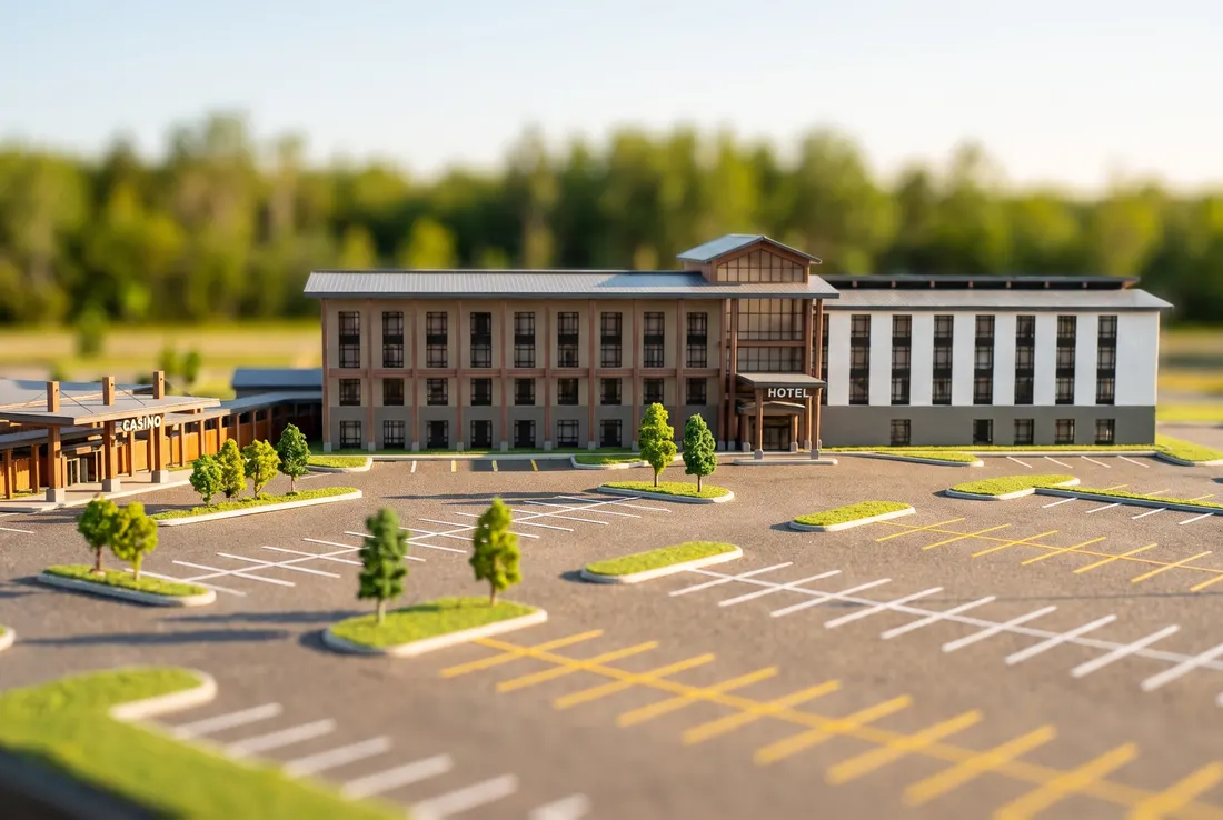 Miniature model of Great Blue Heron Casino and Hotel