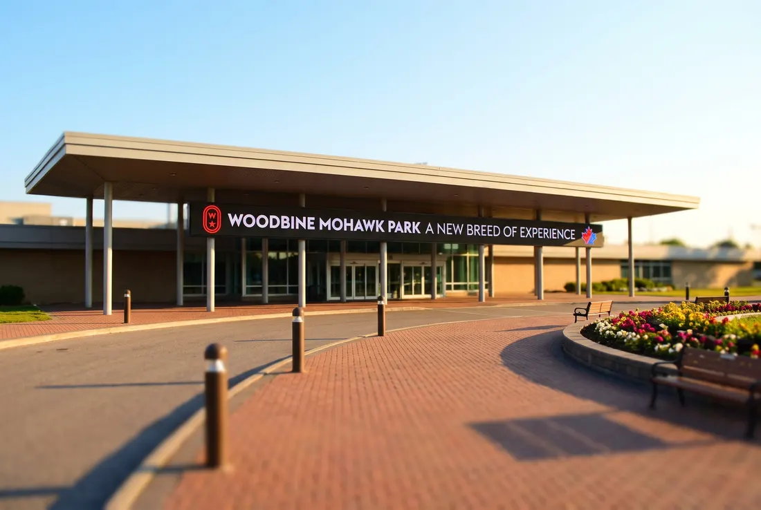 Miniature model of the Woodbine Mohawk Park entrance