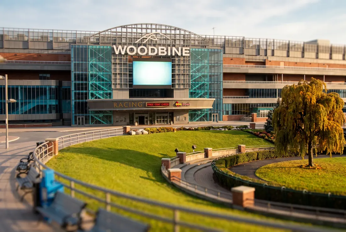 Miniature model of the Woodbine grandstand and lawn